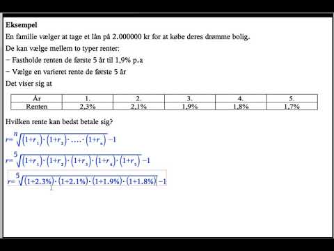 Video: Sådan Bestemmes Den Gennemsnitlige Rentesats