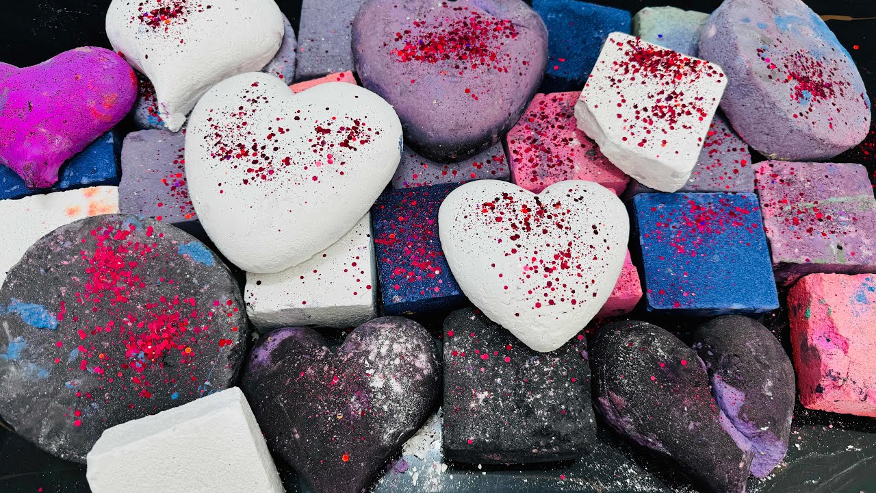 Variety Textures Dusty Dyed Chalk ASMR Crush | Oddly Satisfying ASMR