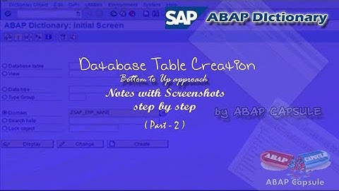 Database Table Creation ( Part 2 )