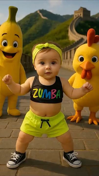 Chicken Banana and Friends in Great Wall #chickenbananadance  #chickenbanana  #popo