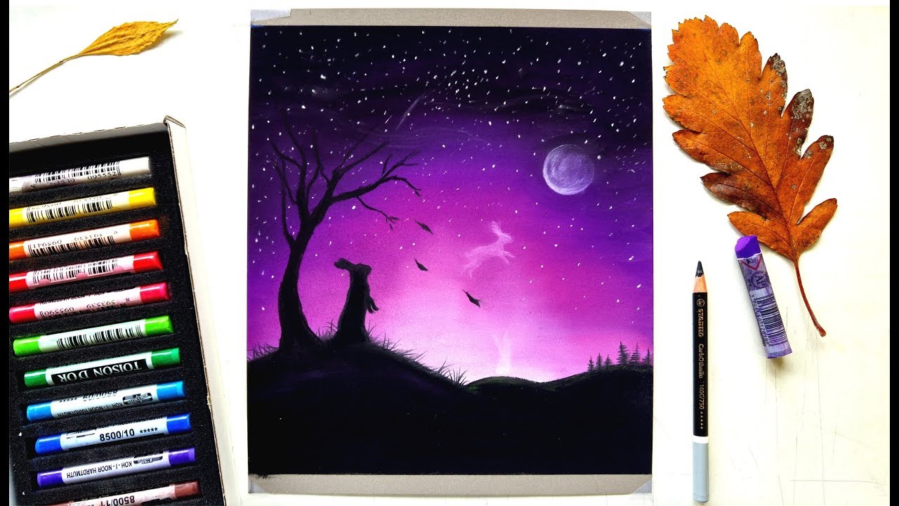 Featured image of post Oil Pastel Night Sky Drawing - In this video i show you how to draw a aurora night sky, using oil pastels step by step for beginners.