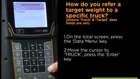Loadrite L2180 On Board Scale - How to set targets for specific trucks