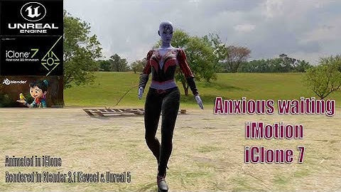 Render comparison between Blender Eevee and Unreal 5 using anxious waiting iMotion in iClone