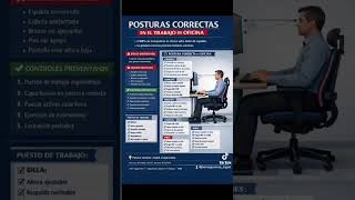 Posturas correctas en el trabajo de oficina #posturasaludable #trabajo #oficina #riesgo #safety