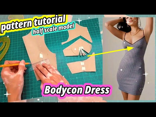 How to Make Bodycon Mini Dress  Pattern Drafting Tutorial  Sewing  Tutorial
