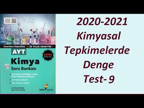 2020-2021 Aydın Yayınları Ayt Kimya Soru Bankası Kimyasal Tepkimelerde