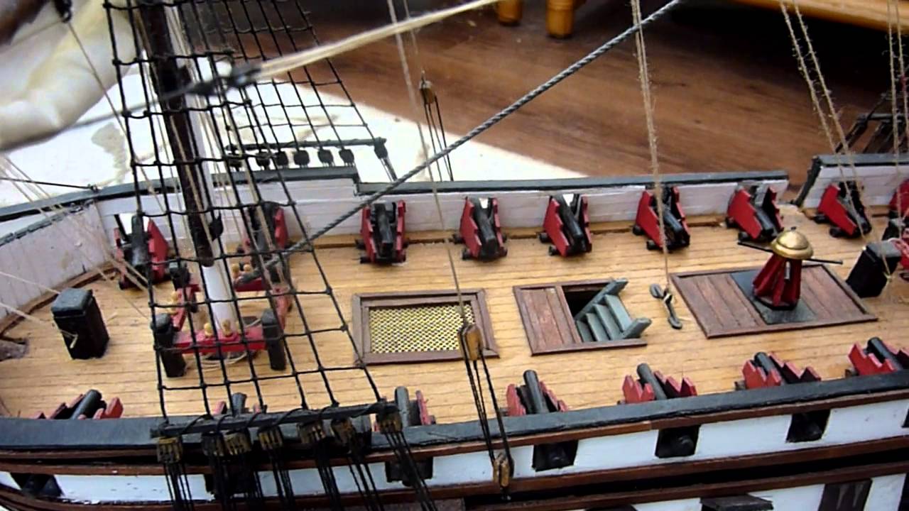 USS Constitution Wooden Model Boat Ship 32" long - YouTube