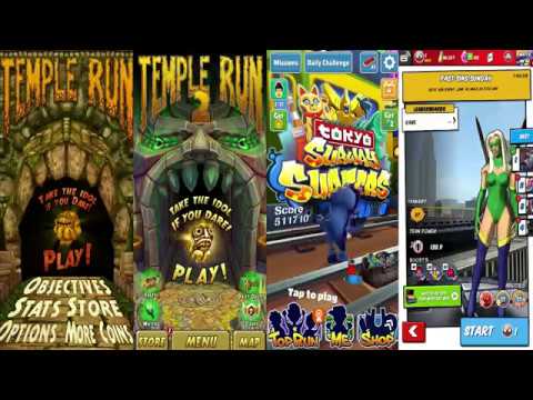 Temple Run Vs Temple Run 2 Sky Summit Vs Subway Surfers Vs MARVEL ...