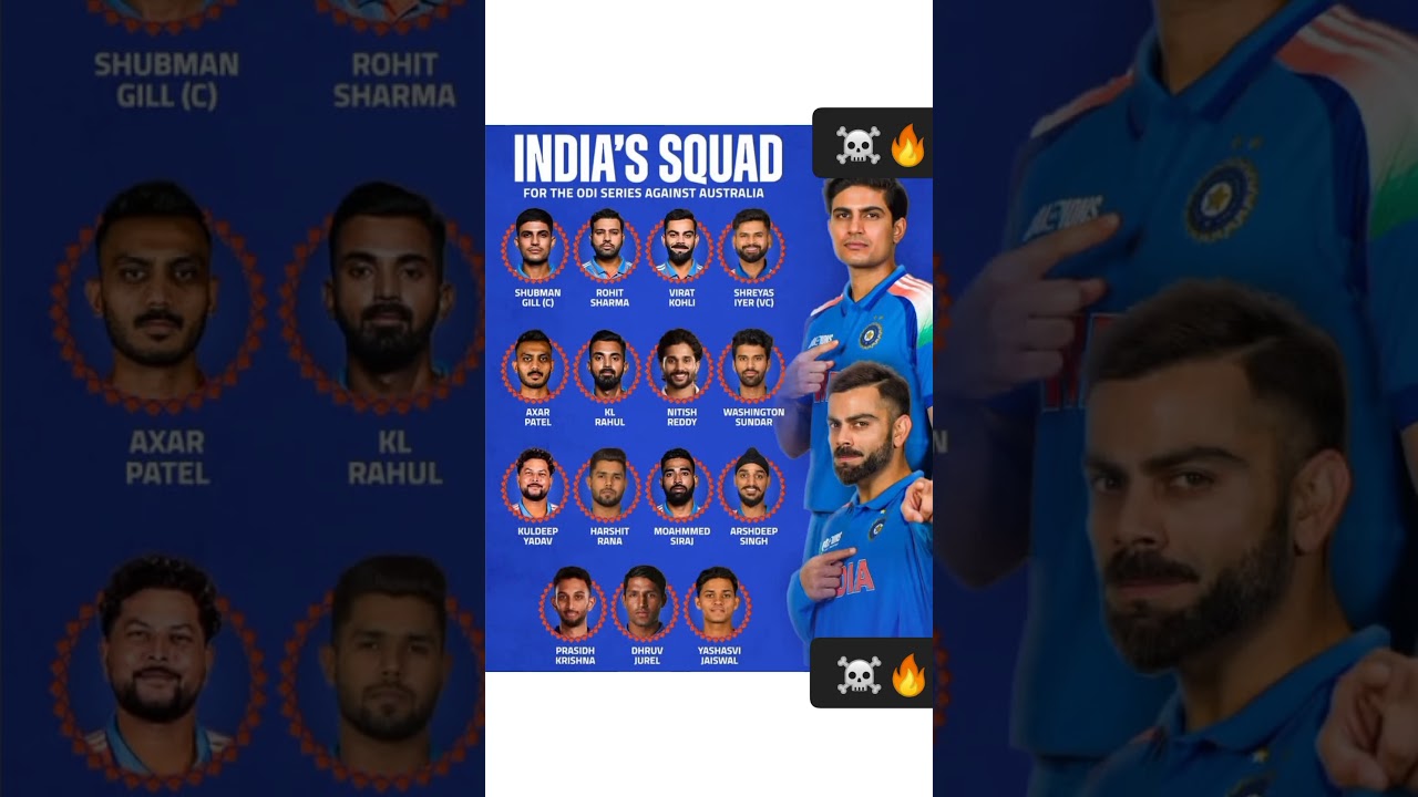 Team india's squad for INDVSAUS ODI Series ☠️