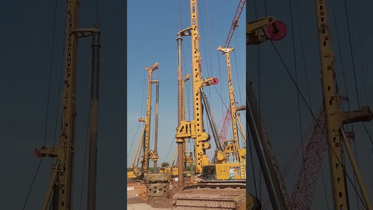 Unidrill kelly bar and drilling bucket used with XCMG XR800E drilling