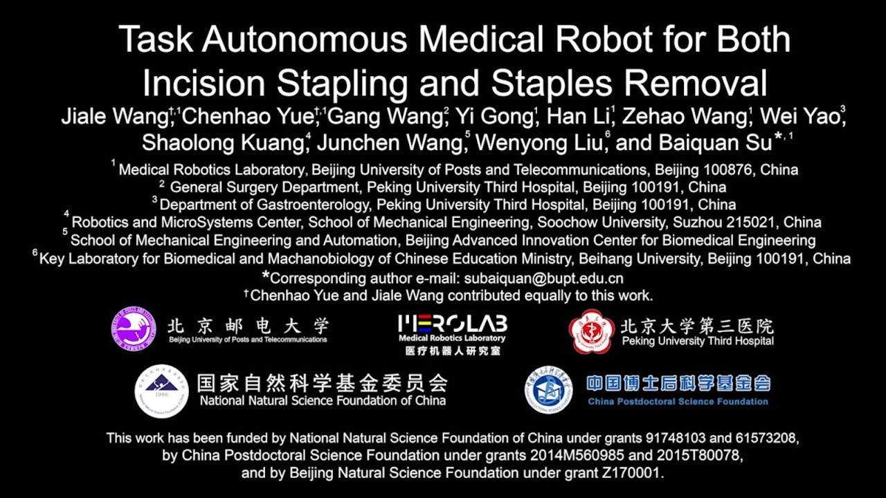 Task Autonomous Medical Robot for Both Incision Stapling and Staples Removal