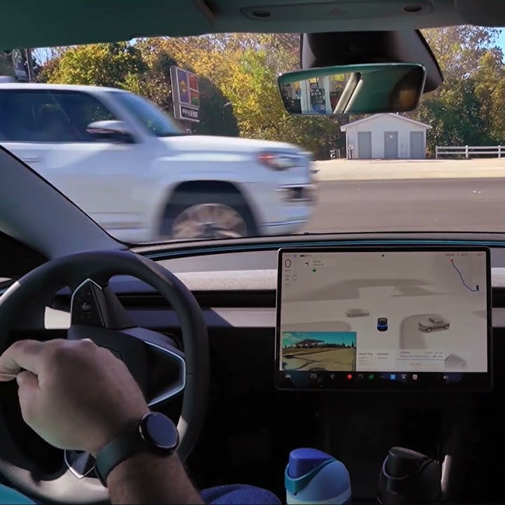 Tesla FSD Unprotected Left Turn vs Busy Road