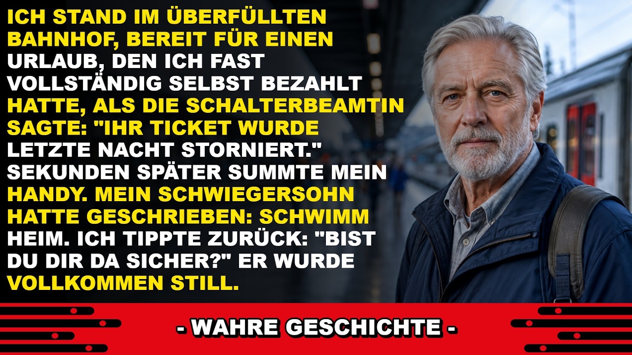 Ich stand am Bahnhof, bereit für den Urlaub, den ich fast komplett selbst bezahlt hatte, als die Beamtin sagte: „Herr Brenner, Ihr Ticket wurde letzte Nacht storniert.“ Sekunden später kam die...