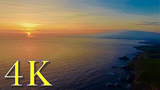 Phantom 3 Pro Sunrise Drone Flight Along Coast in Maui, 4K UHD