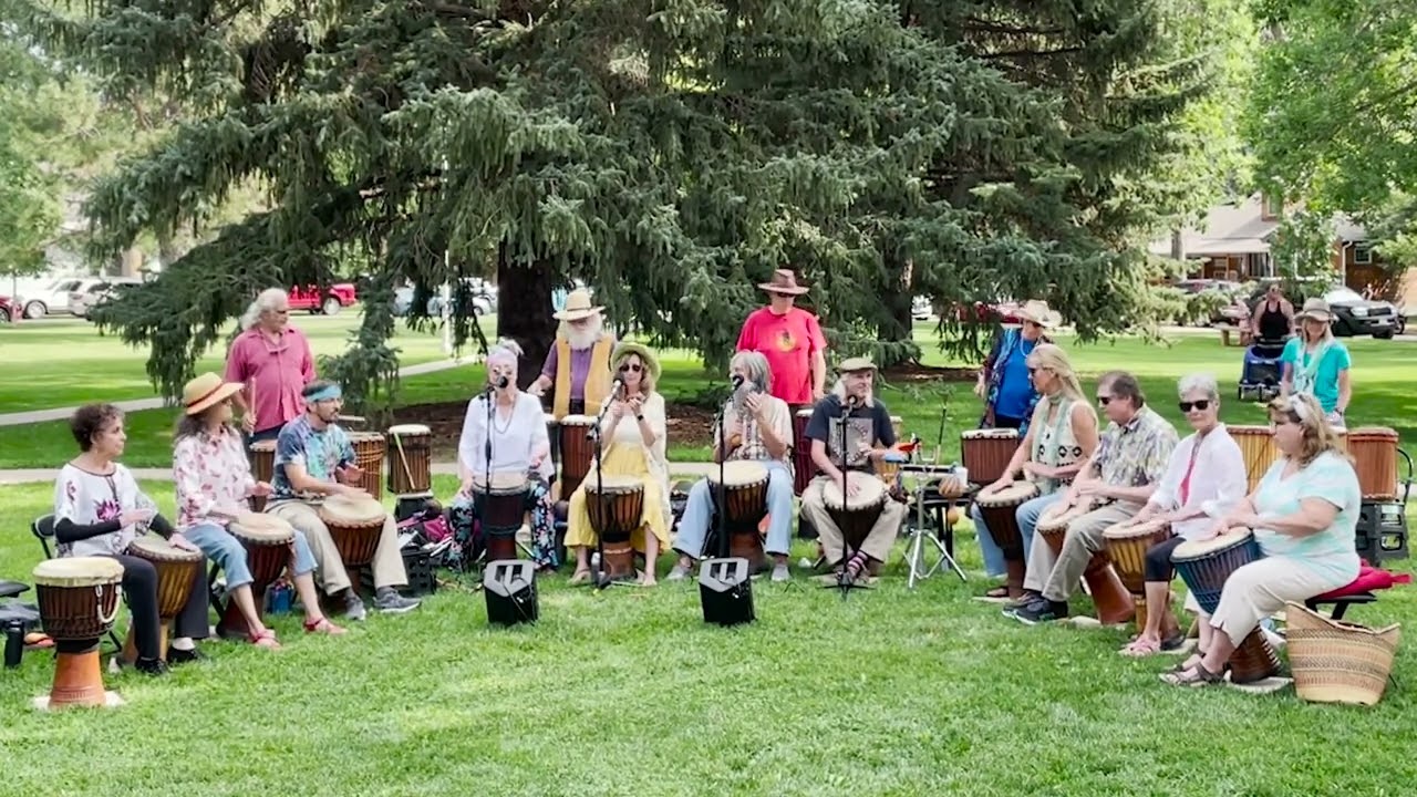 "Higher ground" (djembe orchestra) plays "Two Hands" Berthoud Fmrs