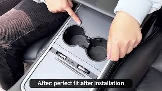 Tesla Model Y and Model 3 Cup Holder Insert. How to fit the gap?
