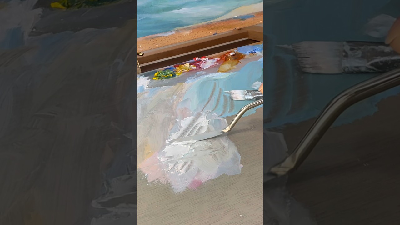 Where Light Meets the Sea/光与海的瞬间#art #painting #oilpainting #artist #artwork #tutorial #how #drawing