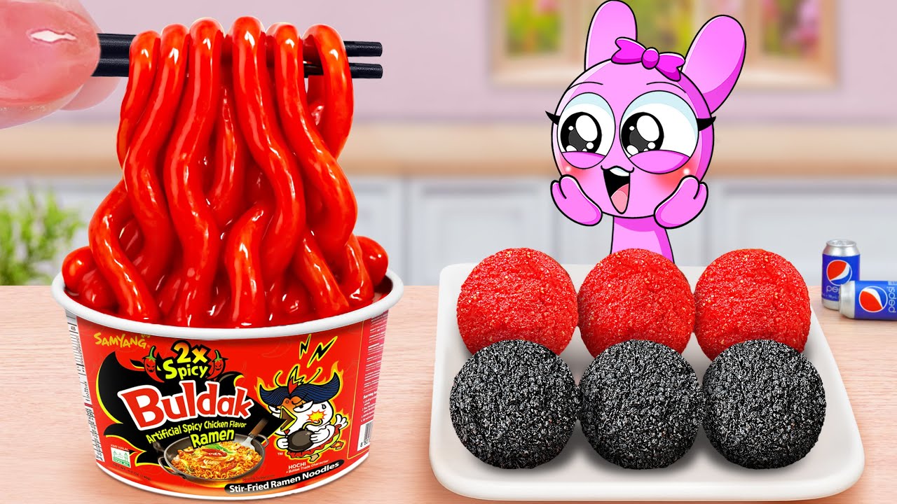 Korean Food Recipes 🍜 Satisfying Food Miniature Hakka Noodles and Chicken Balls 🔴 Mina Mini Kitchen