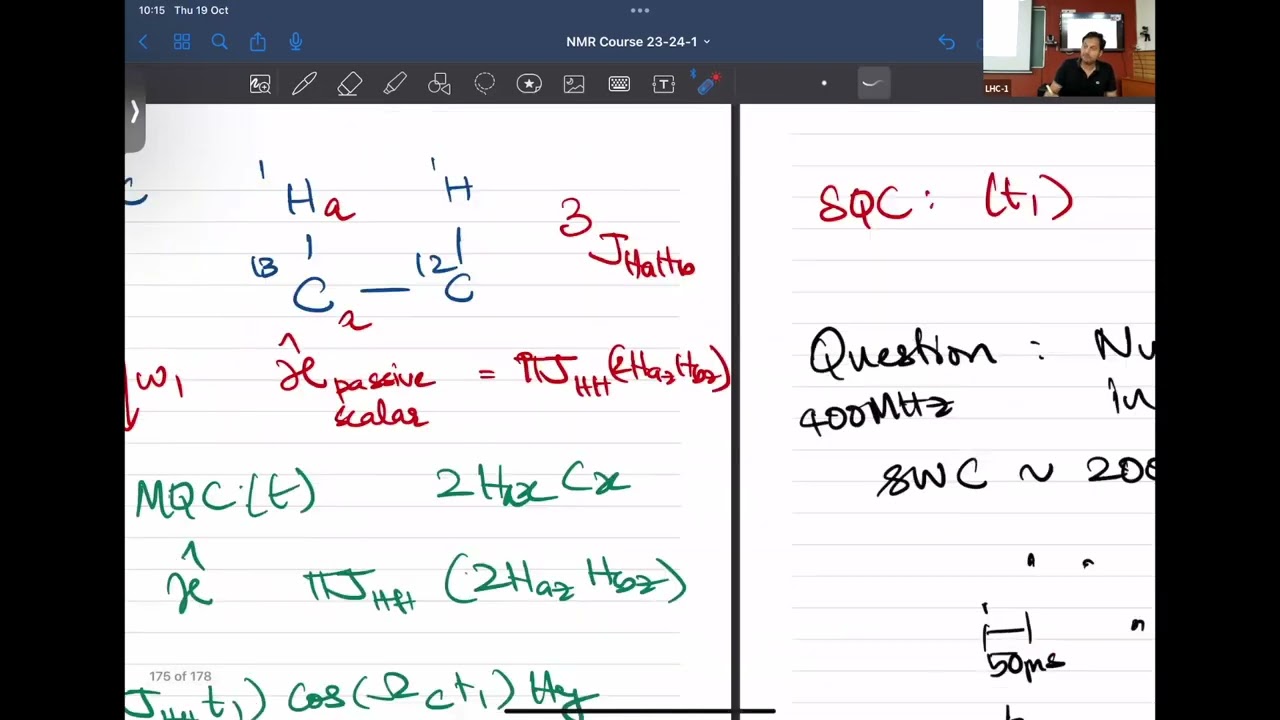 Lecture 26 | NMR Course 2023-24-1 | Correlating across 1D 1H/13C and 2D 1H-13C correlated NMR data