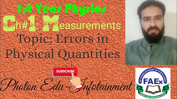 1st year Physics, Ch# 1, Measurments, Topic, Errors in Physical Quantities
