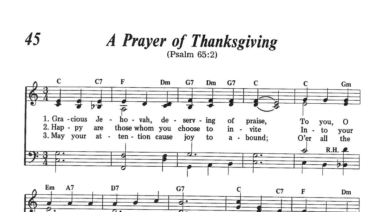 1984 Song 045 - A Prayer of Thanksgiving (1996 Vocal Recording)