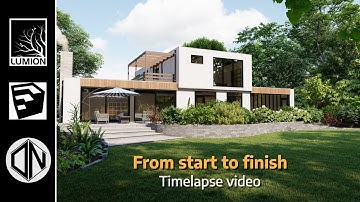SketchUp + Lumion 12 - Modern Villa Timelapse