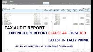 CLAUSE 44 DATA IN TALLY || EXTRACT CLAUSE 44 DATA FORM 3CD IN TALLY PRIME TDL