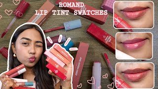 The Juiciest Lip Tints I've Ever Tried✨!! Rom&nd Lasting Tints & Zero Velvet Tints Swatches On NC40