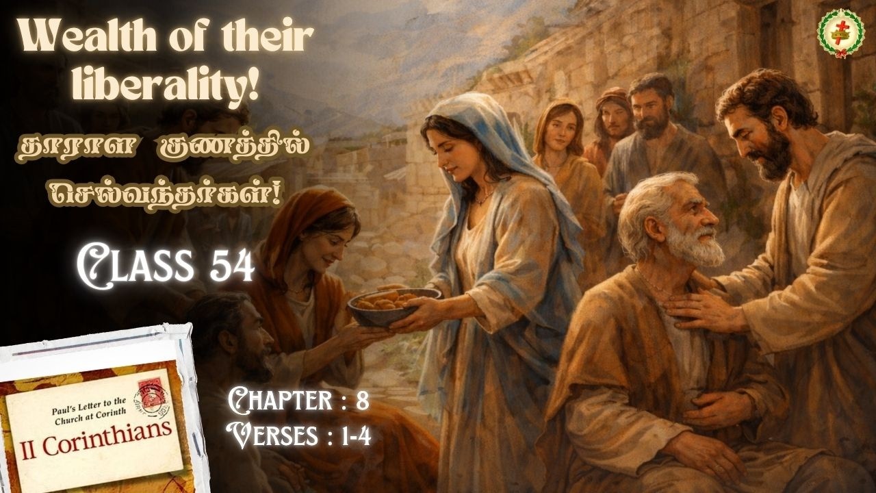 2 CORINTHIANS -- CH 8 : 1-4 --  தாராள குணத்தில் செல்வந்தர்கள்! -- CLASS: 54