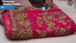 Arng2267 The Rose Pink Premium Designer Sareechiffonbanarasi Chiffonzaristoneszardozi