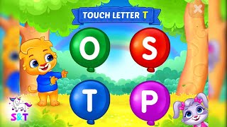Touch Letter A to Z | Alphabets game | ABC Songs | UPPERCASE | A for apple | Sand and toys screenshot 3