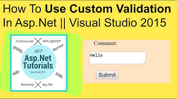 How to use custom validation in asp.net || visual studio 2015