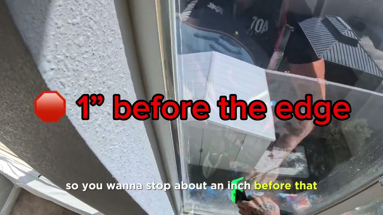 Final squeeze on home window tint install. 