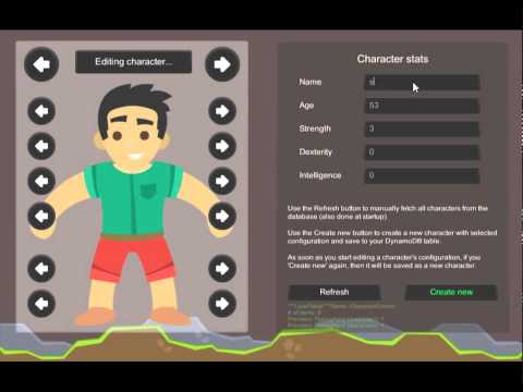 Character Creator for Unity3D using AWS DynamoDB