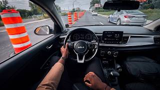 ASMR Driving | 2024 Kia Rio | Cloudy Summer Cruise on Montreal Streets screenshot 5