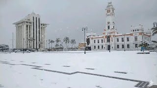 Extrema Nevada En Veracruz Calles Cubiertas De Blanco En Cofre De Perote, Extremas Temperaturas