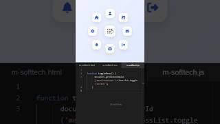 Animated Circular Navigation Menu using Html CSS &amp; JavaScript #menu #animatedmenu #webdesign #shorts