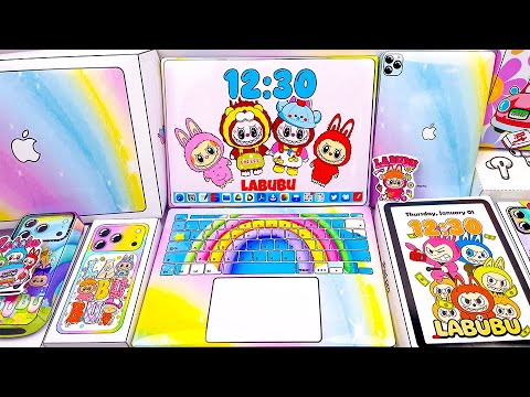 [🌈Paper DIY🌈] APPLE x LABUBU Blind Boxes | Rainbow vs Apple | Unboxing ASMR #labubu #iphone #apple