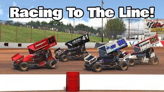 DRAG RACING TO THE LINE FOR THE WIN! iRacing 360 Sprint Cars at Lanier!