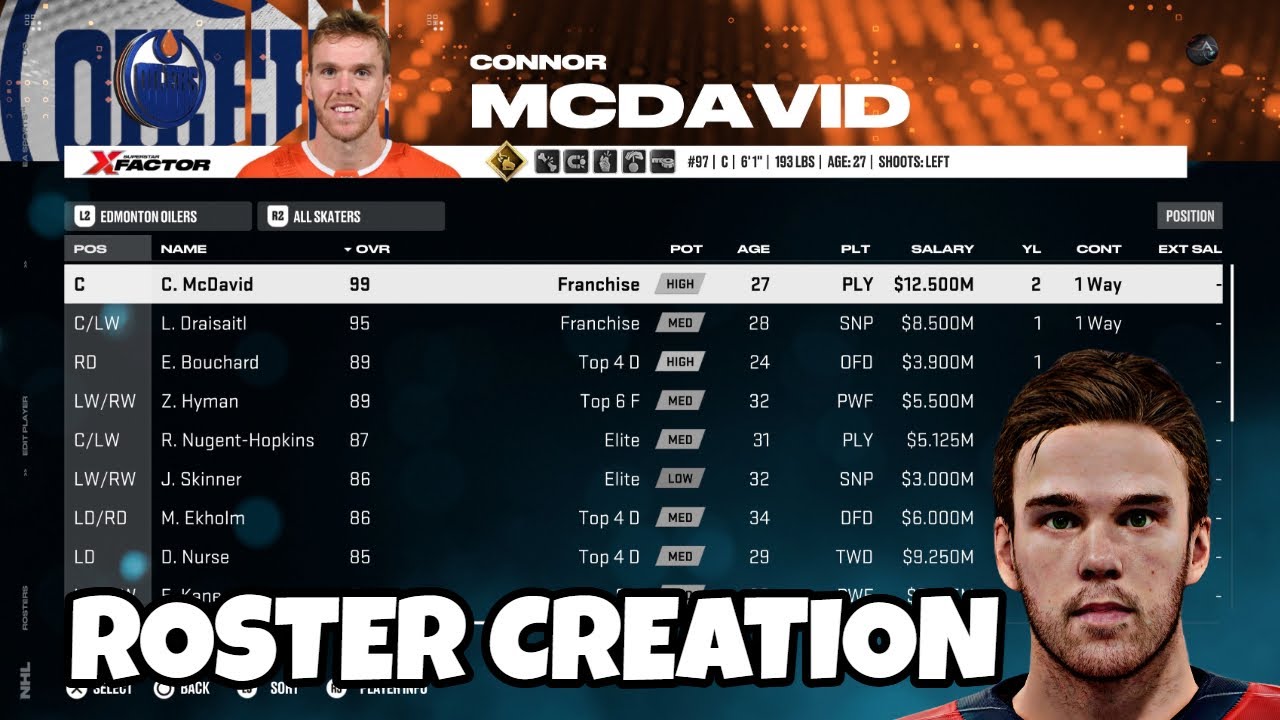 NHL 25 Custom Rosters Creation - YouTube