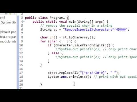 Interview Question in java   Remove special chars from a String in Java