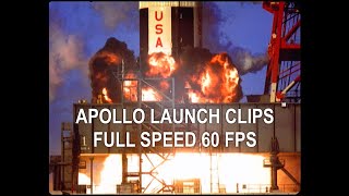 Apollo Saturn V Launch Clips | 60fps | NASA Camera Views in Realtime