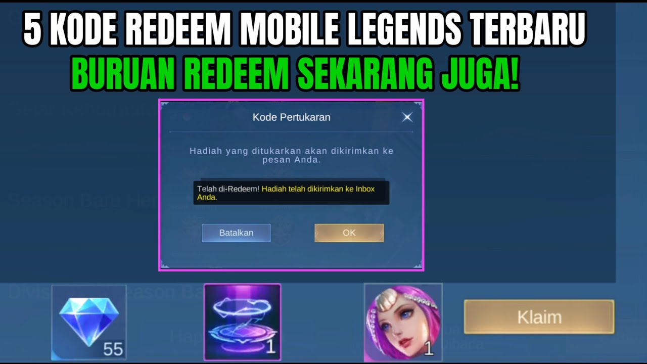 BURUAN KLAIM! 5 KODE REDEEM ML TERBARU KODE REDEEM MOBILE LEGENDS HARI ...