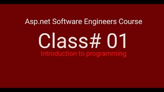 Asp.net Software Engineers Course - Class# 01 : Intro to programming screenshot 4