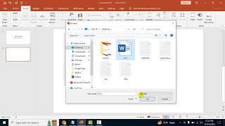 How to insert object in PowerPoint windows 10