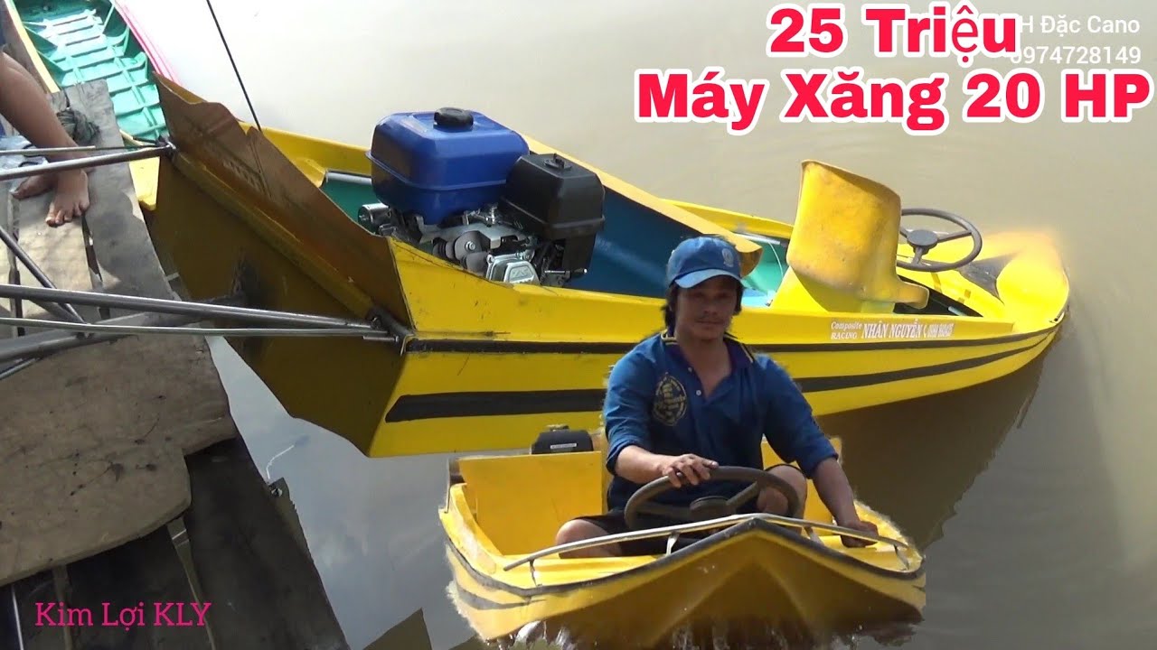 Test cano vừa chế xong 25 triệu,gắn máy xăng 20HP.