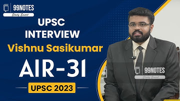Vishnu Sasikumar UPSC Topper 2023 Rank-31 | UPSC Mock Interview 2023 | IAS Interview