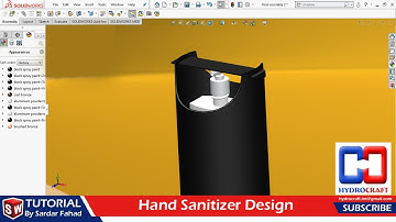Foot Operated Hand Sanitizer Dispenser Design in SolidWorks I HydroCraft
