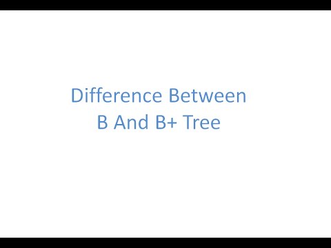 Difference between B and B+Tree.