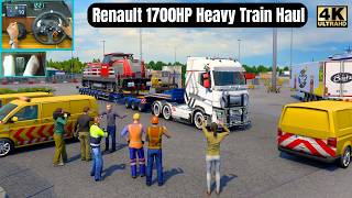 Renault 1700HP Hauling The Heaviest Train in Heavy Rain | Extreme ETS2 Special Transport with Moza